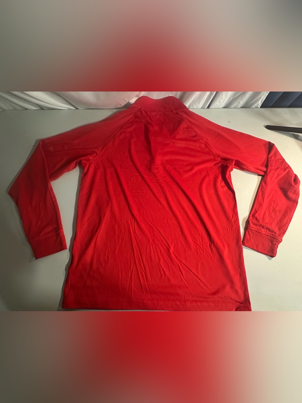 Under Armour Red Zip-Up Pullover with White Logo - Picture 5 of 5